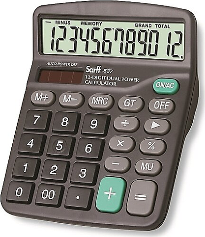 SARFF 837 MASA ÜSTÜ HESAP MAKİNESİ 12 HANE (153 06 102) (15306102) - 1
