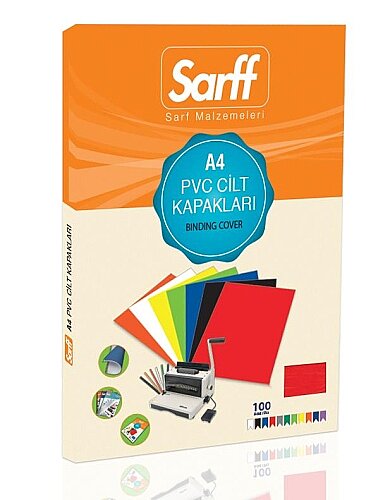SARFF PVC CİLT KAPAĞI A4 160mic ŞEFFAF KIRMIZI 100LÜ (15201007)