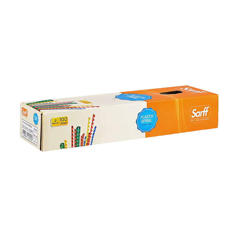 SARFF PLASTİK SPİRAL 6mm MAVİ 100LÜ (15312007)