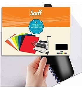 SARFF PVC CİLT KAPAĞI A3 160mic SİYAH 100LÜ (15201025)