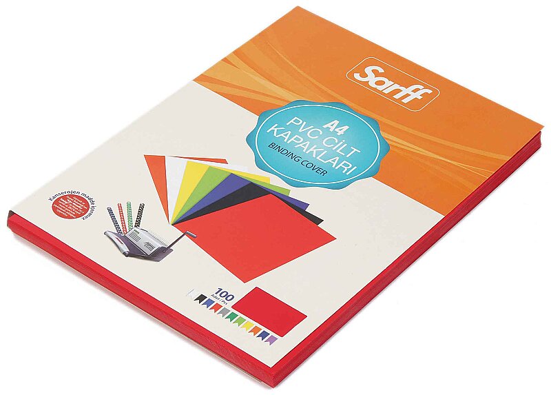 SARFF PVC CİLT KAPAĞI A4 160mic KIRMIZI 100LÜ (15201015)