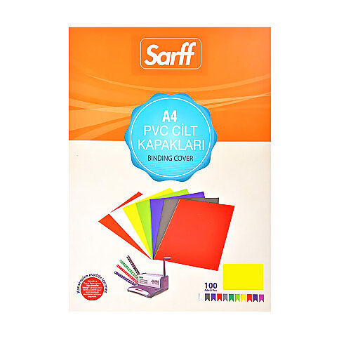 SARFF PVC CİLT KAPAĞI A4 160mic SARI 100LÜ (15201017) - 1