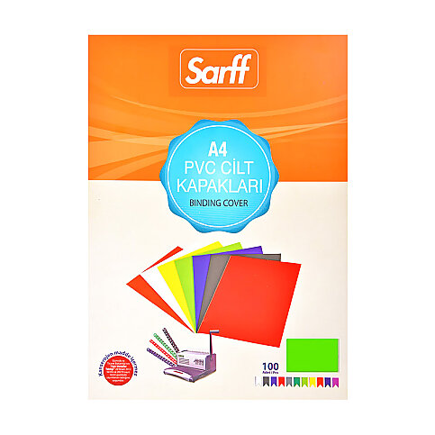 SARFF PVC CİLT KAPAĞI A4 160mic YEŞİL 100LÜ (15201016) - 1