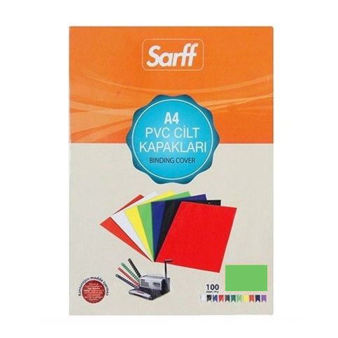 Sarff Pvc Cilt Kapağı A4 160mic Şeffaf Yeşil 100lü (15201008) - 1
