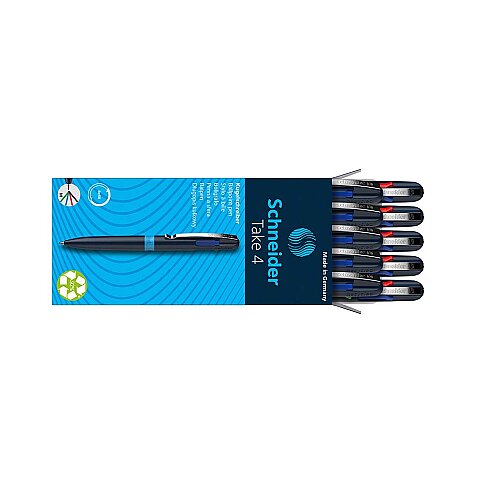 SCHNEİDER TAKE4 FONKSİYONLU TÜKENMEZ KALEM M MAVİ GÖVDE (SCT450)(138003) - 1