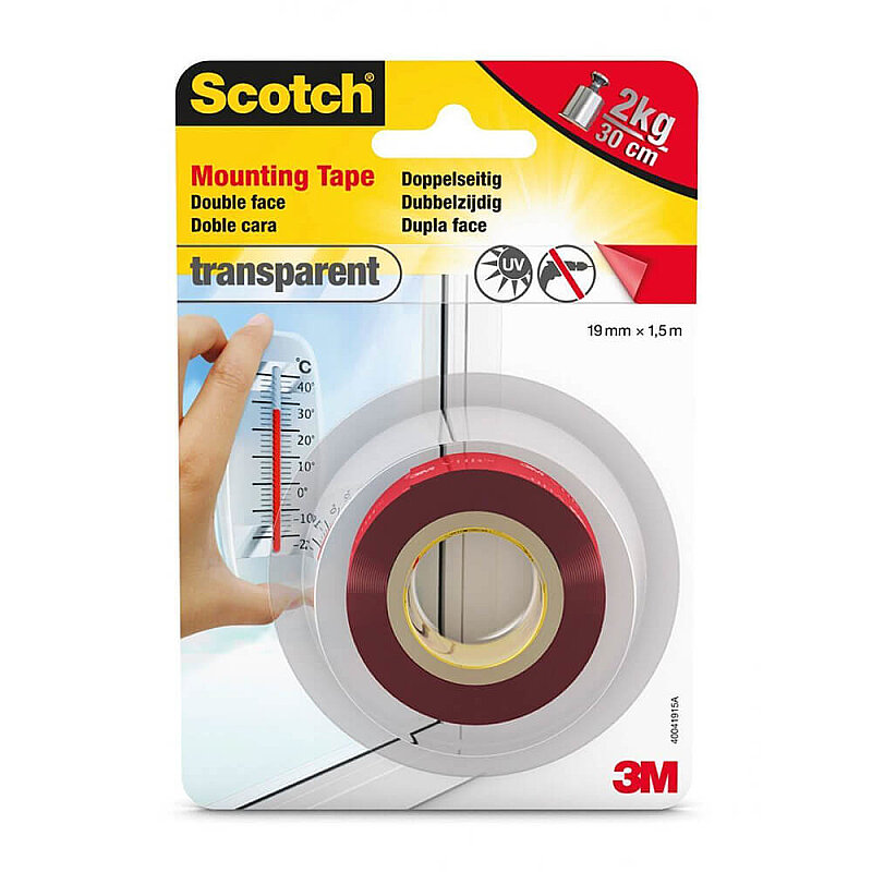 SCOTCH 4004 FİX ŞEFFAF MONTAJ BANDI 19mmx1.5m