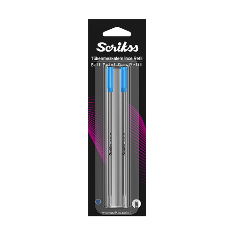 Scrikss 711 Tükenmez Kalem Yedeği Mavi 2Li - 2