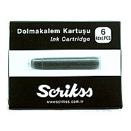SCRİKSS D0602A DOLMA KALEM KARTUŞU SİYAH 6LI - SCRİKSS