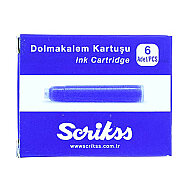 SCRİKSS D0605A DOLMA KALEM KARTUŞU MAVİ 6LI - SCRİKSS