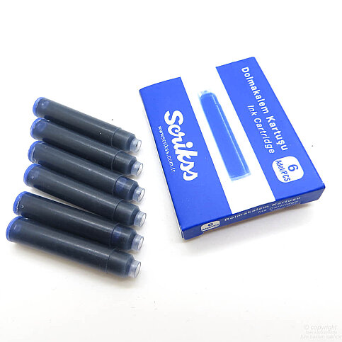 SCRİKSS D0605A DOLMA KALEM KARTUŞU MAVİ 6LI - 2