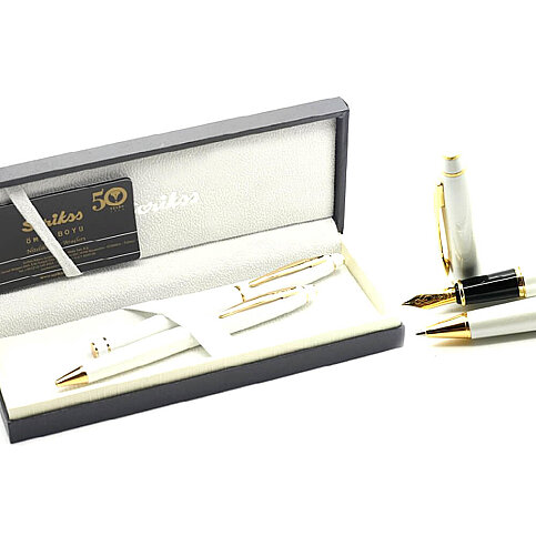 SCRİKSS 35 DOLMA KALEM+TÜKENMEZ KALEM SETİ GOLD-BEYAZ - 2