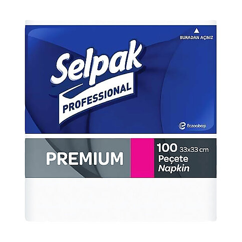 SELPAK PROFESSİONAL PREMİUM PEÇETE 33x33 100LÜ (9681101) (7906656) - 1