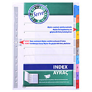 SERVE 5524-K RENKLİ KARTON AYRAÇ A4 1-10 RAKAM (SV-5524-K) - SERVE