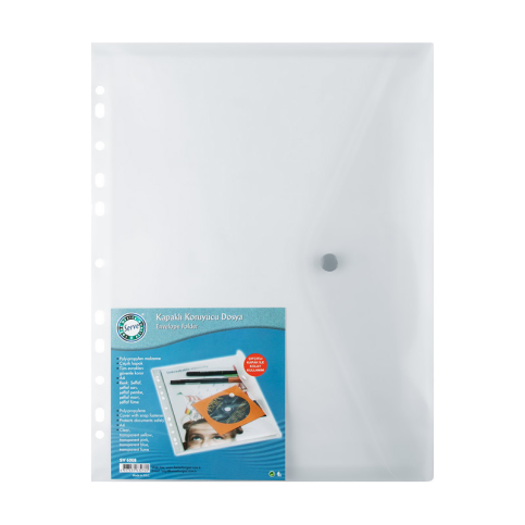 Serve 6008 Çıtçıtlı Klasöre Takılabilir Evrak Dosyası Şeffaf - 1