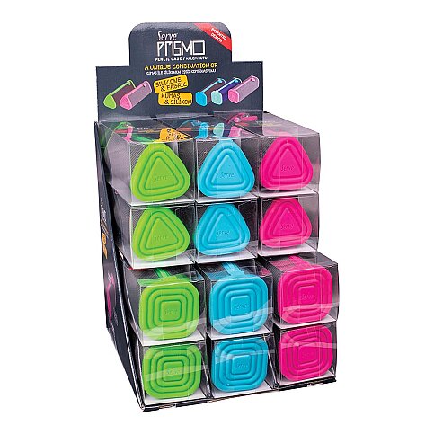 Serve Sl-Ply Prismo Üçgen Kalem Kutusu Neon Koyu Gri-Fosforlu Mavi (Sv-Prısmoukgfm) - 1