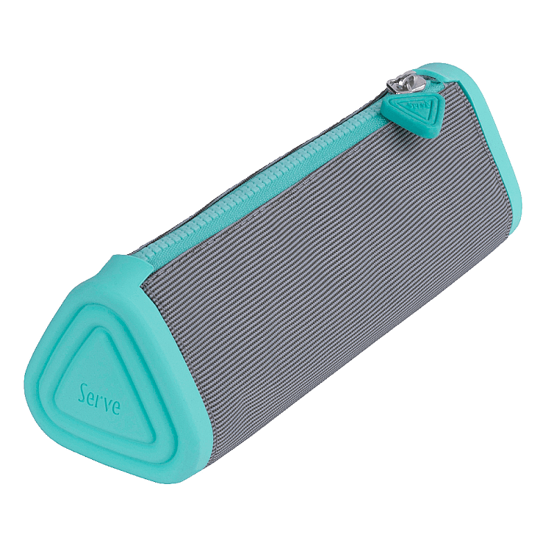 SERVE SL-PLY PRİSMO ÜÇGEN KALEM KUTUSU PASTEL AÇIK GRİ-NANE YEŞİLİ (SV-PRISMOUAGNY)