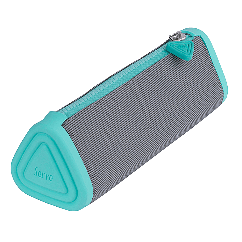 SERVE SL-PLY PRİSMO ÜÇGEN KALEM KUTUSU PASTEL AÇIK GRİ-NANE YEŞİLİ (SV-PRISMOUAGNY) - 1