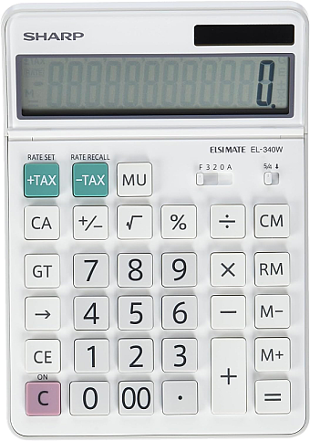 SHARP EL-340W HESAP MAKİNESİ 12 HANE BEYAZ (HM.SH0008) - 1