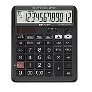 SHARP EL-CC12GP İŞLEM KONTROLLÜ HESAP MAKİNESİ 12 HANE SİYAH (HM.SH0010) - SHARP