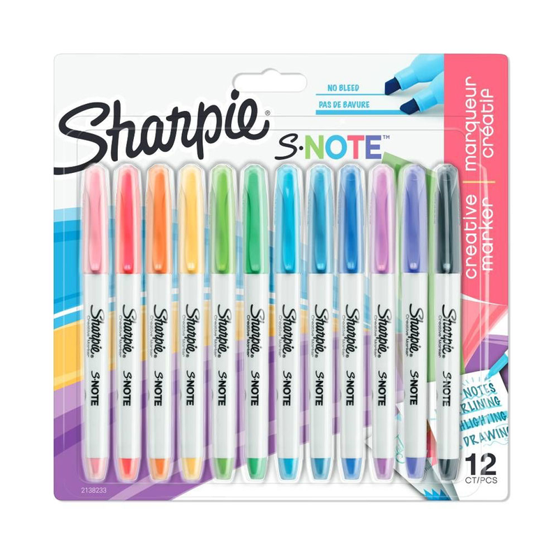SHARPİE SNOTE ÇOK İŞLEVLİ FOSFORLU KALEM 12 RENK BLİSTER (2138233)