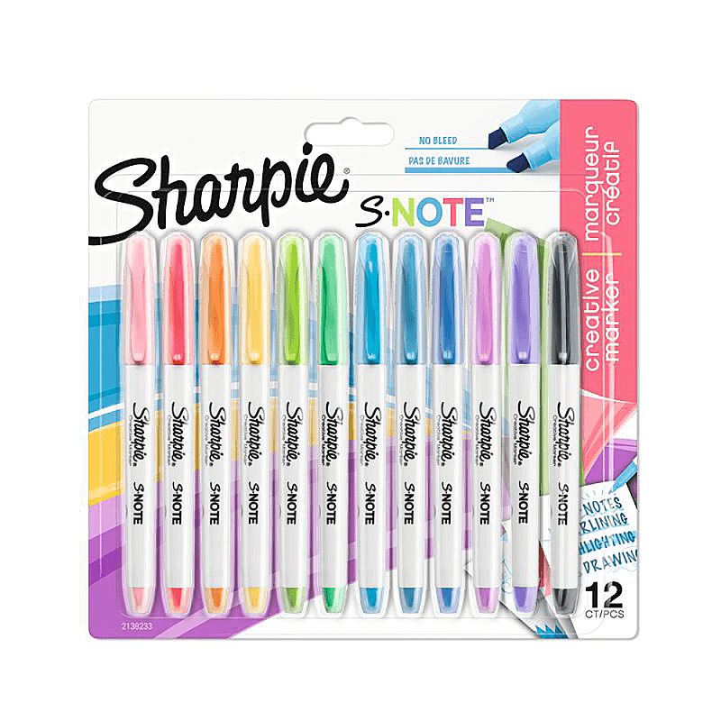 SHARPİE SNOTE ÇOK İŞLEVLİ FOSFORLU KALEM 12 RENK BLİSTER (2138233)