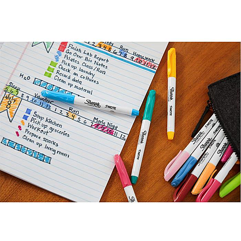 Sharpie Snote Çok İşlevli Fosforlu Kalem 12 Renk Blister (2138233) - 2