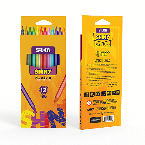 SİLKA ART-86 HEX SHİNY KURU BOYA TAM BOY 12 RENK KARTON KUTU (KL2.HS12-12) - 1