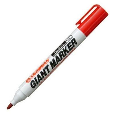 Snowman Cg-12 Permanent Markör Koli Kalemi Yuvarlak Uç Kırmızı - 1