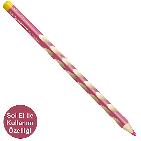 STABİLO 331-350-6 EASY COLORS SOL EL KURU BOYA KALEMİ PEMBE (51006659) - 1