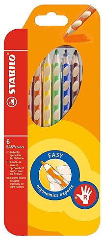 STABİLO 332-6 EASY COLORS SAĞ EL KURU BOYA KALEMİ 6 RENK (51006760) - 1