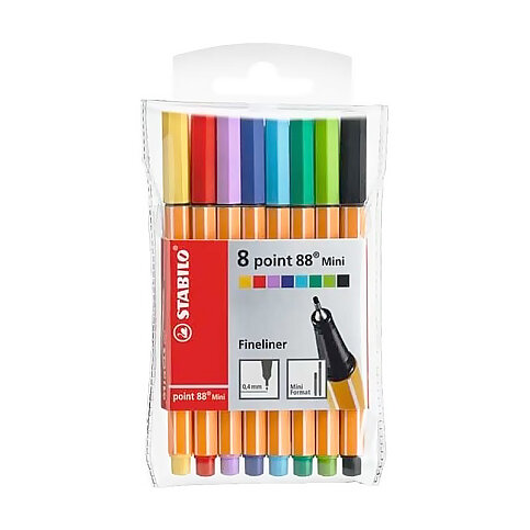 Stabilo 688-08-1 Point Mini Fineliner Keçe Uçlu Kalem 8 Renk Askılı Paket (51004078) - 1