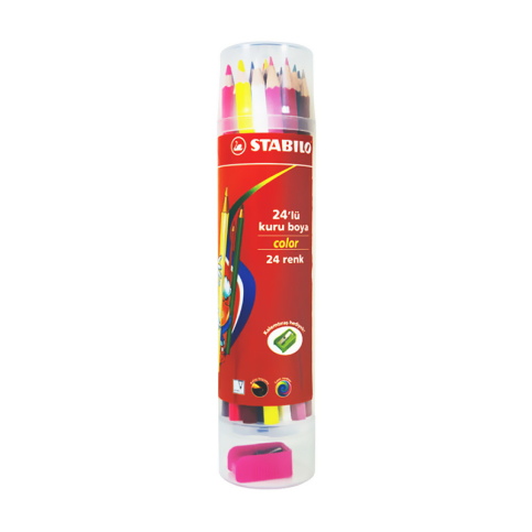 Stabilo 1224-77-Pt Color Kuru Boya 24 Renk Plastik Tüp (40001283) - 1