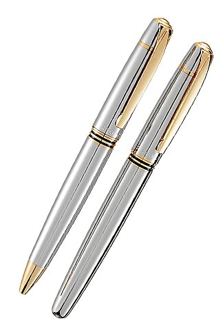 STEELPEN 0166DT TRUVA DOLMA KALEM+TÜKENMEZ KALEM SETİ KROM - 1