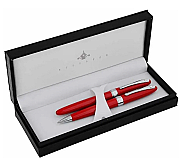 STEELPEN 2003 DOLMA KALEM+TÜKENMEZ KALEM SETİ TAŞLI KIRMIZI - 1
