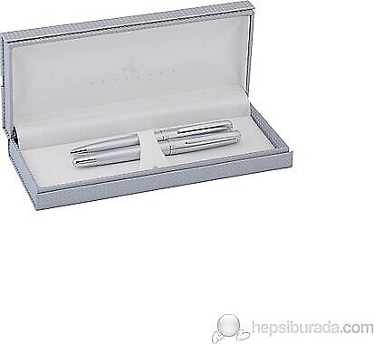 STEELPEN 2355 DOLMA KALEM+TÜKENMEZ KALEM SETİ MAT KROM - 1