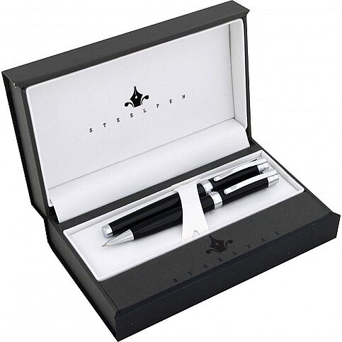 STEELPEN 285DT CAPİTAL DOLMA KALEM+TÜKENMEZ KALEM SETİ SİYAH - 1