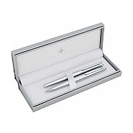 STEELPEN 8132 DOLMA KALEM+TÜKENMEZ KALEM SETİ DESENLİ KROM - STEELPEN
