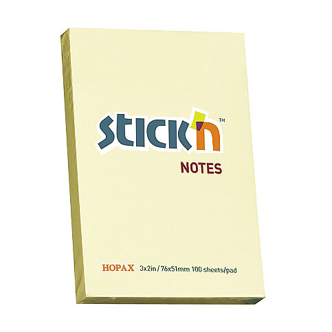 STİCK'N 21006 YAPIŞKANLI NOT KAĞIDI 51x76 100 YAPRAK PASTEL SARI (2100600-5001) - 1