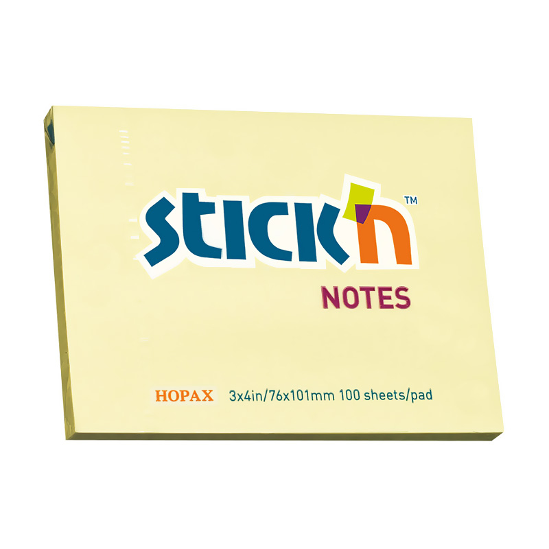 STİCK'N 2100800 YAPIŞKANLI NOT KAĞIDI 76x101 100 YAPRAK PASTEL SARI