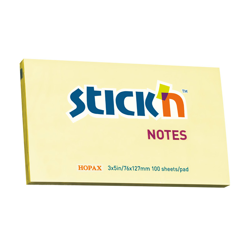 STİCK'N 2100900 YAPIŞKANLI NOT KAĞIDI 76x127 100 YAPRAK PASTEL SARI