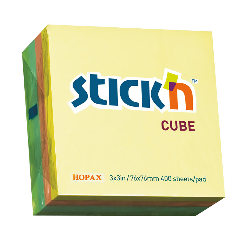 STİCK'N 21013 YAPIŞKANLI KÜPNOT KAĞIDI 76x76 400 YAPRAK 4 RENK