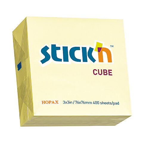 STİCK'N 21072 YAPIŞKANLI KÜPNOT KAĞIDI 76x76 400 YAPRAK PASTEL SARI (2107200-5001) - 1