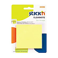 Stick'N 21101 Clear Yapışkanlı Not Kağıdı 76x76 Neon Sarı (2110100-5001) - STİCK'N