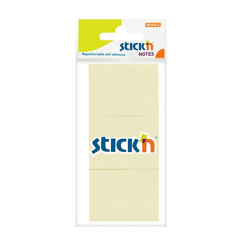 STİCK'N 2112700 YAPIŞKANLI NOT KAĞIDI 38x51 PASTEL SARI 3LÜ