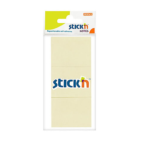 STİCK'N 21127 YAPIŞKANLI NOT KAĞIDI 38x51 PASTEL SARI 3LÜ (2112700-5001) - 1