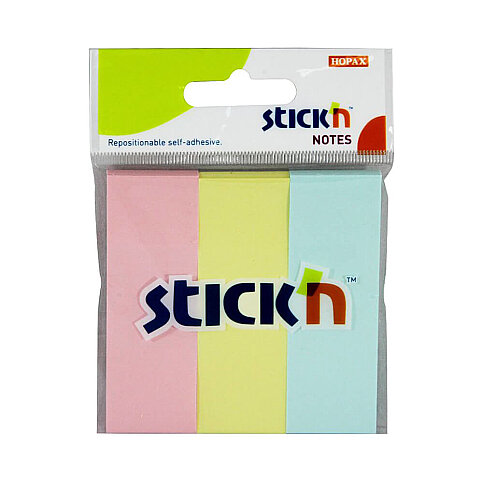 STİCK'N 21128 YAPIŞKANLI NOT KAĞIDI 25x76 PASTEL 3 RENK (2112800-5001) - 1