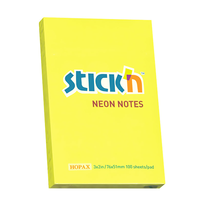 STİCK'N 21132 YAPIŞKANLI NOT KAĞIDI 51x76 100 YAPRAK NEON SARI