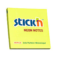 STİCK'N 21133 YAPIŞKANLI NOT KAĞIDI 76x76 100 YAPRAK NEON SARI (2113300-5001) - STİCK'N