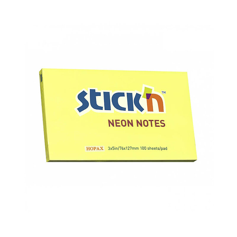 STİCK'N 21135 YAPIŞKANLI NOT KAĞIDI 76x127 100 YAPRAK NEON SARI (2113500-5001)