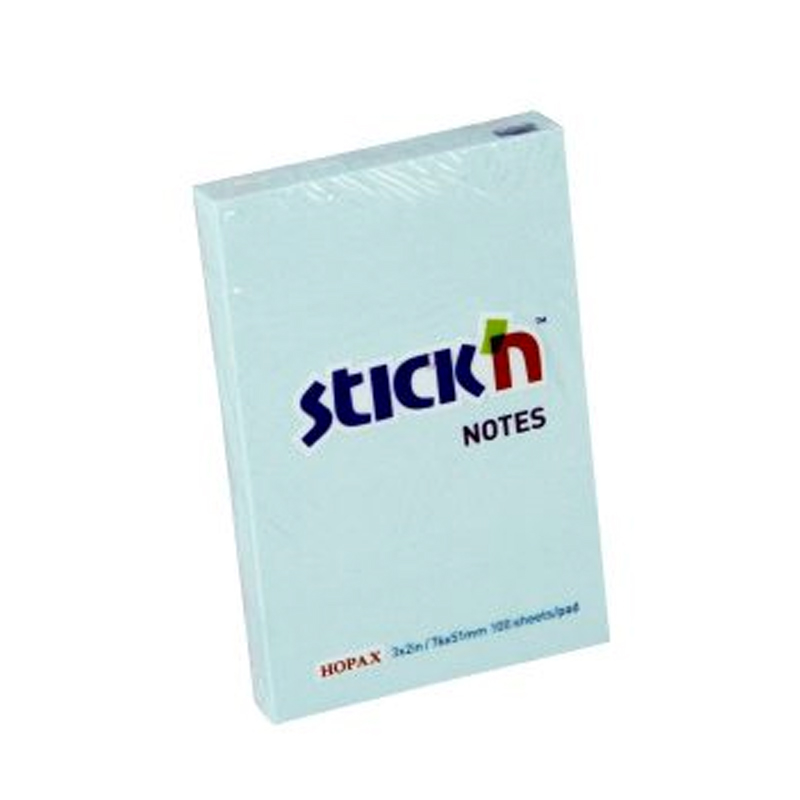 STİCK'N 21146 YAPIŞKANLI NOT KAĞIDI 51x76 100 YAPRAK PASTEL MAVİ